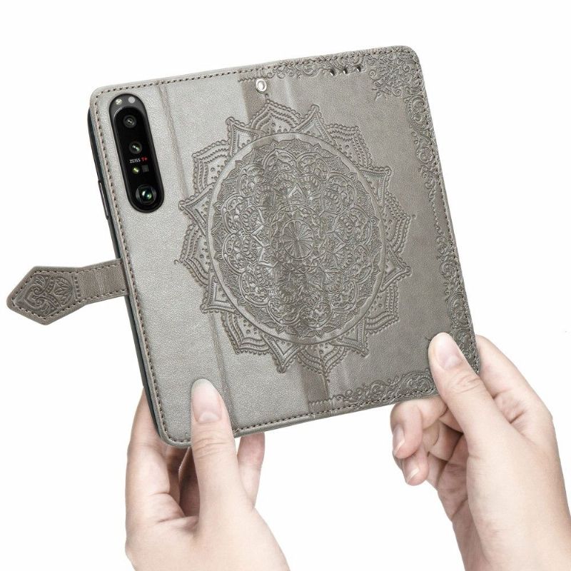 Kožené Pouzdro Na Sony Xperia 1 III Reliéfní Mandala