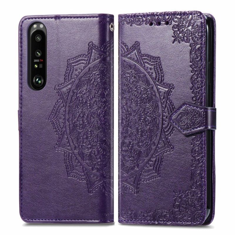 Kožené Pouzdro Na Sony Xperia 1 III Reliéfní Mandala