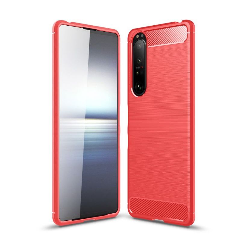 Kryty Na Mobil Na Sony Xperia 1 III Silikonový Kartáčovaný Efekt
