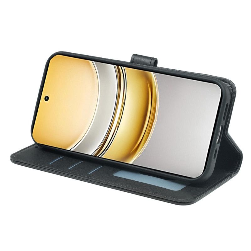 Kožený Kryt Realme 14x 5g Lemování A Popruh