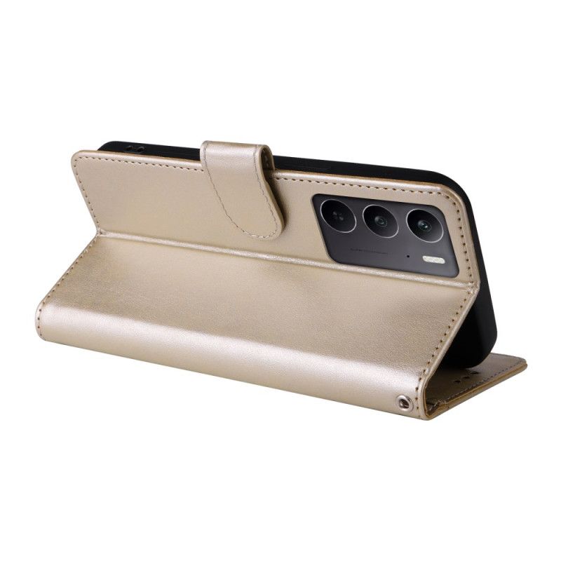 Kožený Kryt Realme 14x 5g Motýli A Květiny