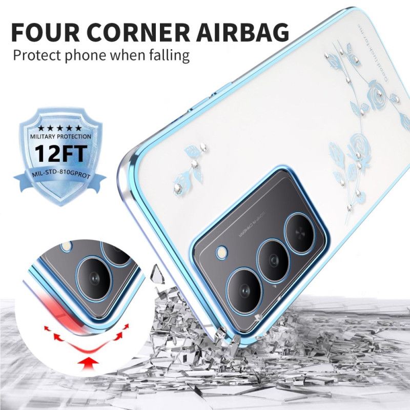 Kryt Realme 14x 5g Kryty Na Mobil Kadem Květinová Dekorace A Kamínky