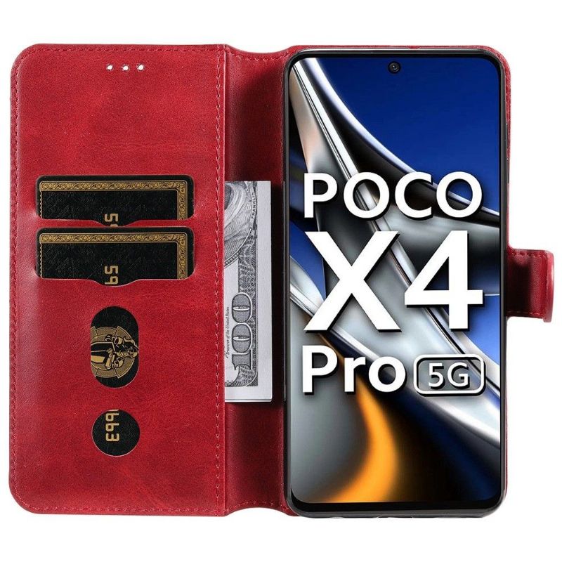 Flipové Pouzdro Na Poco X4 Pro 5G Efekt Kůže Enkay