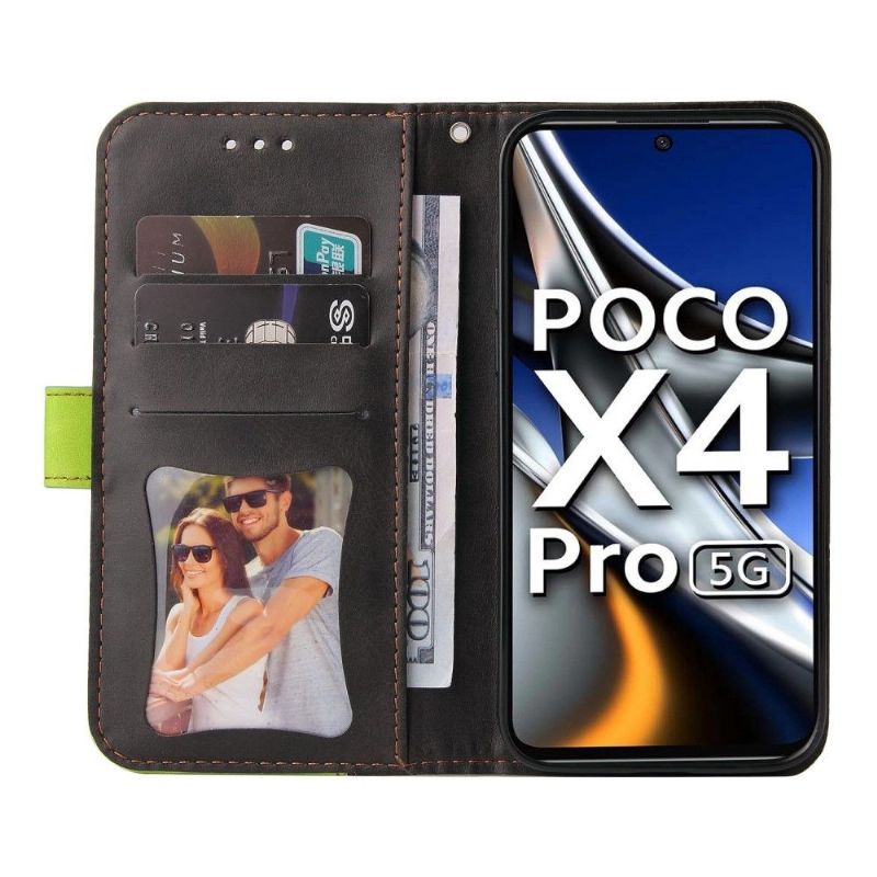 Flipové Pouzdro Na Poco X4 Pro 5G Emma Dvoubarevná Umělá Kůže
