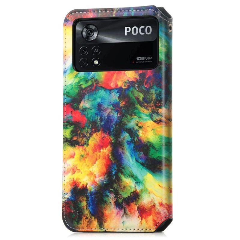 Flipové Pouzdro Na Poco X4 Pro 5G Kožené Pouzdro Iridescent Cloud Flip Flap
