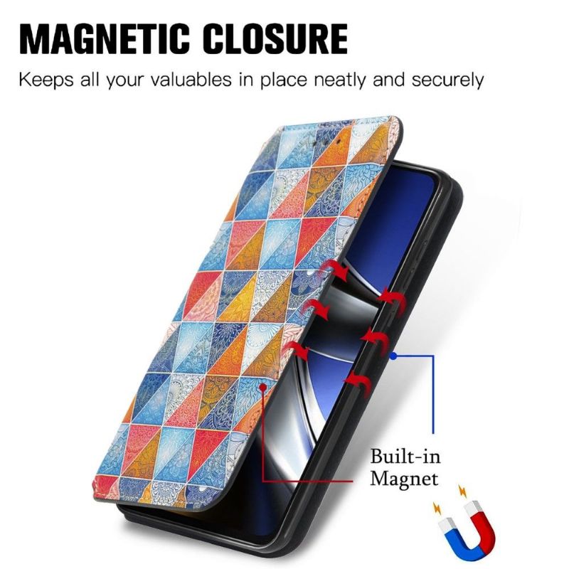 Flipové Pouzdro Na Poco X4 Pro 5G Kožené Pouzdro Kaleidoskop Mandala Flip Flap