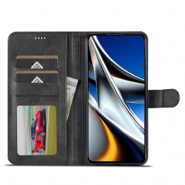 Flipové Pouzdro Na Poco X4 Pro 5G Kožený Efekt Lc.imeeke