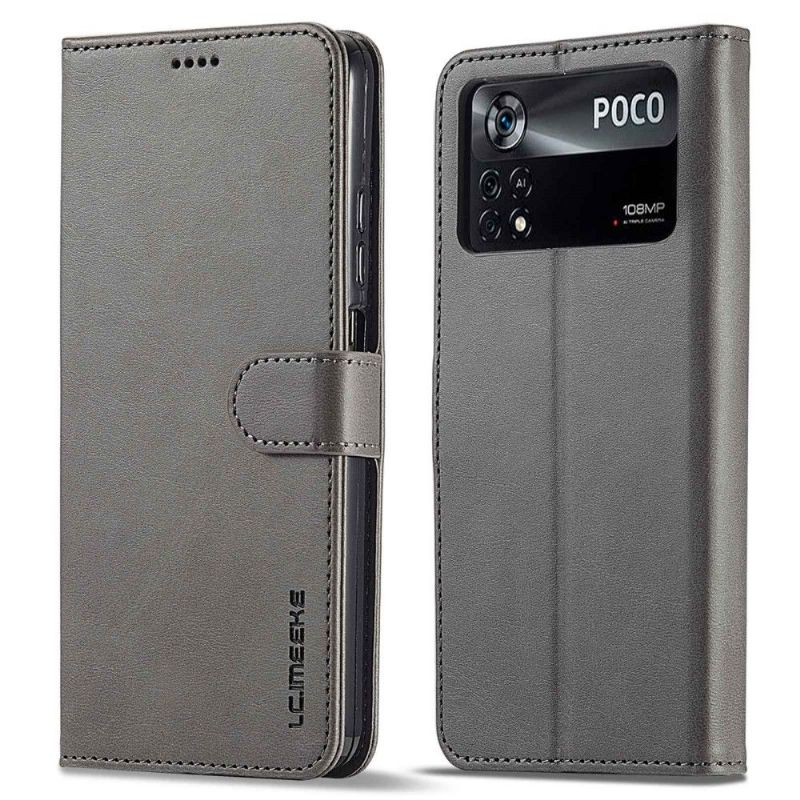 Flipové Pouzdro Na Poco X4 Pro 5G Kožený Efekt Lc.imeeke