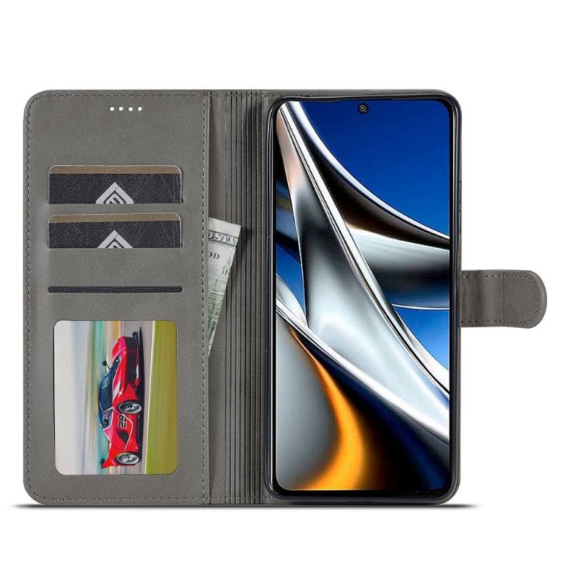 Flipové Pouzdro Na Poco X4 Pro 5G Kožený Efekt Lc.imeeke