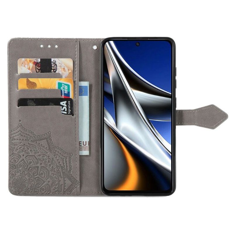 Flipové Pouzdro Na Poco X4 Pro 5G Mandala Z Umělé Kůže Řady 001