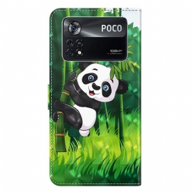 Flipové Pouzdro Na Poco X4 Pro 5G Panda Posazená