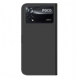 Flipové Pouzdro Na Poco X4 Pro 5G Zrcadlový Efekt Z Umělé Kůže