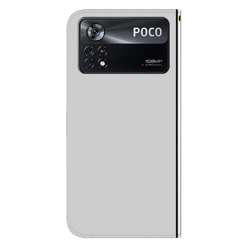 Flipové Pouzdro Na Poco X4 Pro 5G Zrcadlový Efekt Z Umělé Kůže