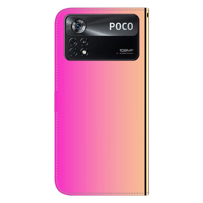 Flipové Pouzdro Na Poco X4 Pro 5G Zrcadlový Efekt Z Umělé Kůže