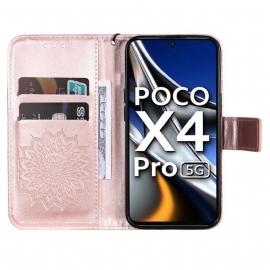 Kožené Pouzdro Na Poco X4 Pro 5G Na Lana Slunečnice