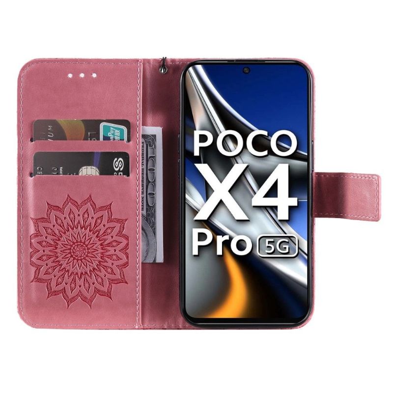 Kožené Pouzdro Na Poco X4 Pro 5G Na Lana Slunečnice