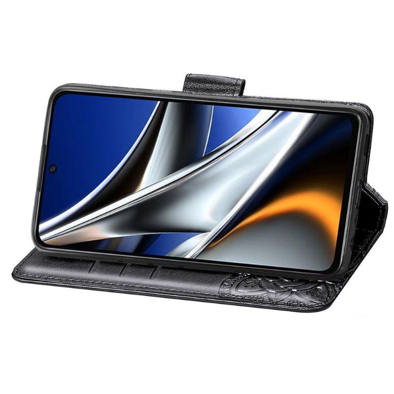 Kožené Pouzdro Na Poco X4 Pro 5G Pomocný Motýl