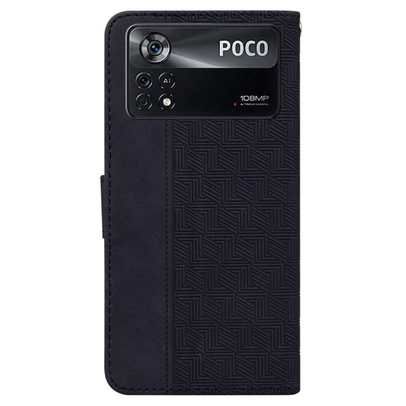 Pouzdra Na Poco X4 Pro 5G Flipové Pouzdro Pruhy Folia Z Umělé Kůže