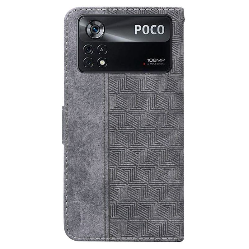 Pouzdra Na Poco X4 Pro 5G Flipové Pouzdro Pruhy Folia Z Umělé Kůže