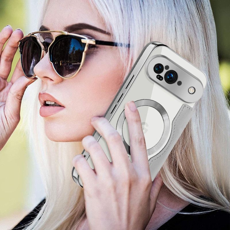 Kožené Pouzdro Folio Google Pixel 9 Prošívané Kompatibilní S Magsafe