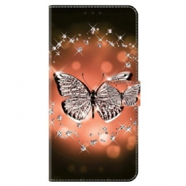 Kožený Kryt Na Google Pixel 9 Křišťálový Motýl
