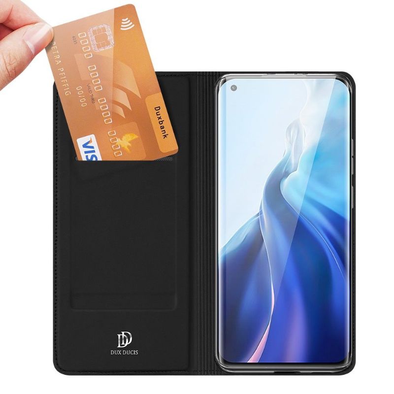 Flipové Pouzdro Na Xiaomi Mi 11 Obchodní Saténový Efekt