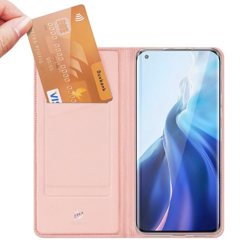 Flipové Pouzdro Na Xiaomi Mi 11 Obchodní Saténový Efekt