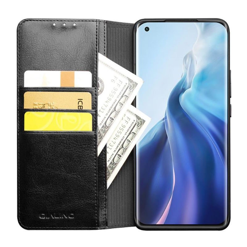 Flipové Pouzdro Na Xiaomi Mi 11 Ručně Vyráběná Pravá Kůže