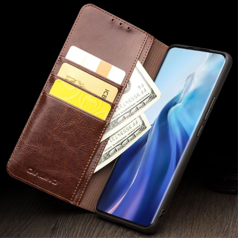 Flipové Pouzdro Na Xiaomi Mi 11 Ručně Vyráběná Pravá Kůže