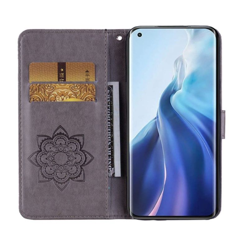 Kožené Pouzdro Na Xiaomi Mi 11 Reliéfní Sova