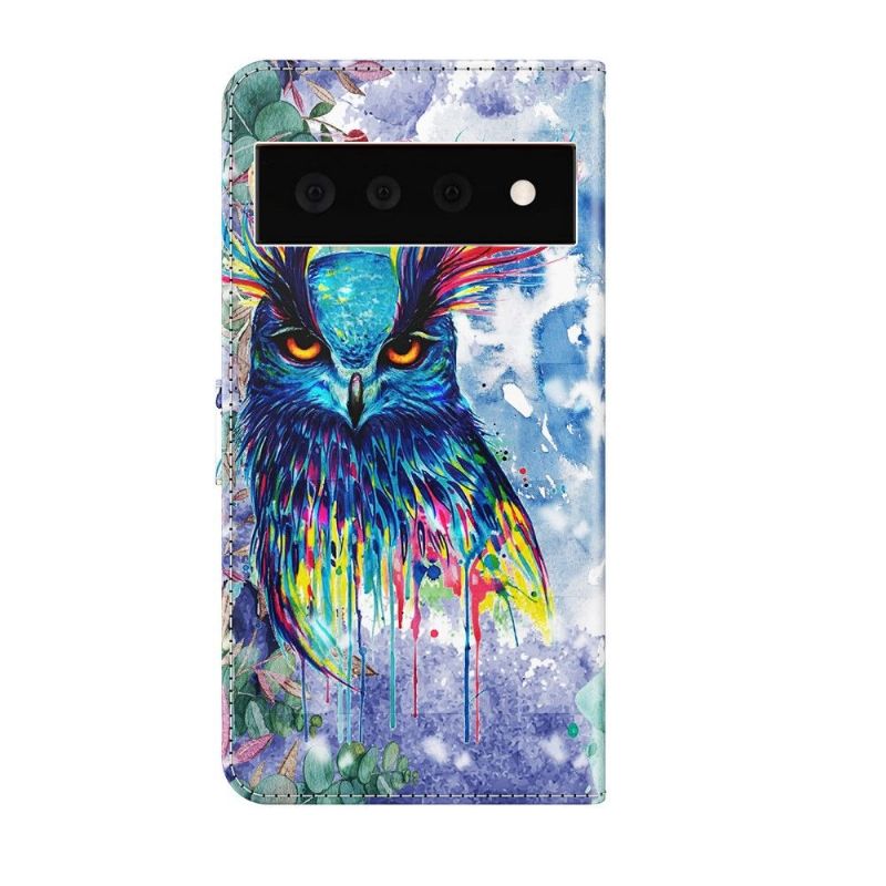 Flipové Pouzdro Na Google Pixel 6 Akvarelová Sova