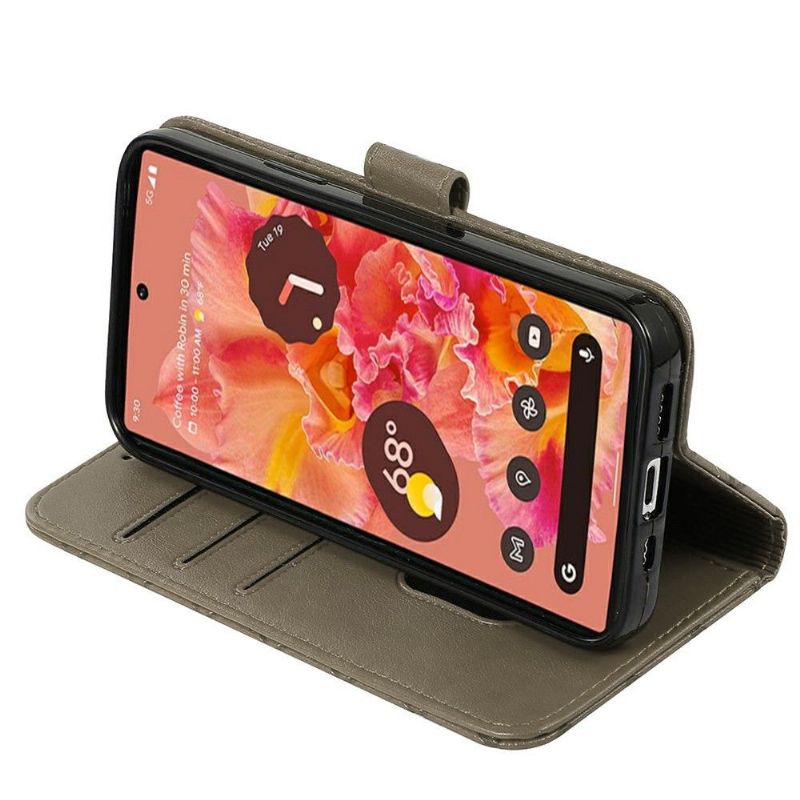 Flipové Pouzdro Na Google Pixel 6 Kožené Pouzdro Klapka Mřížky