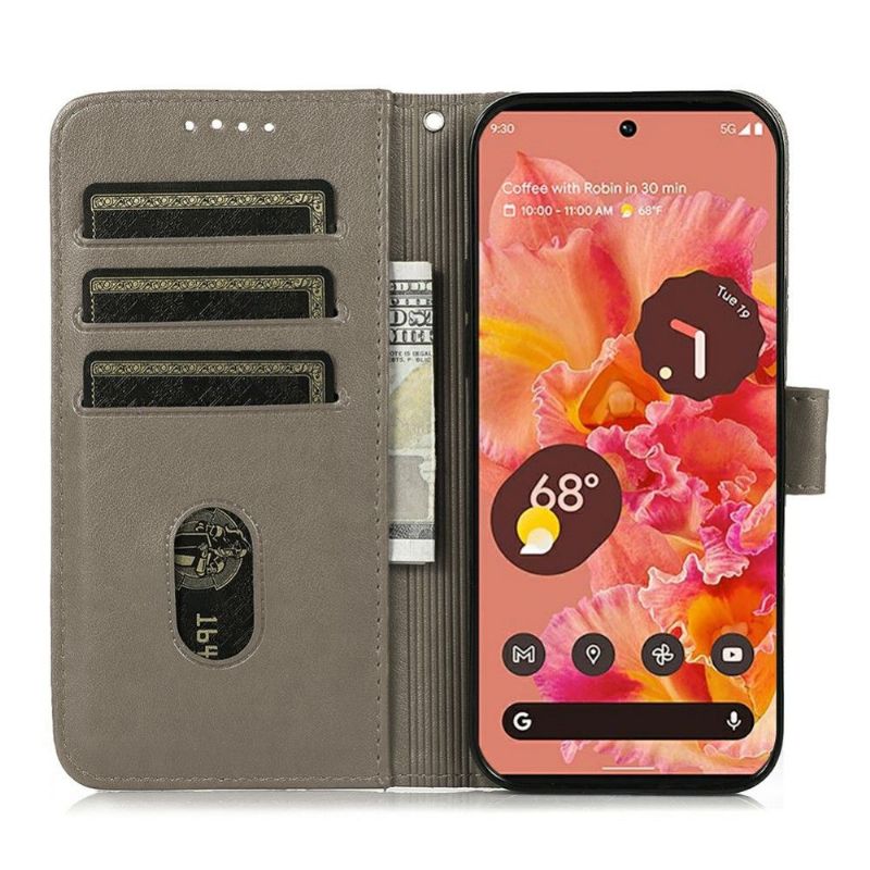 Flipové Pouzdro Na Google Pixel 6 Kožené Pouzdro Klapka Mřížky