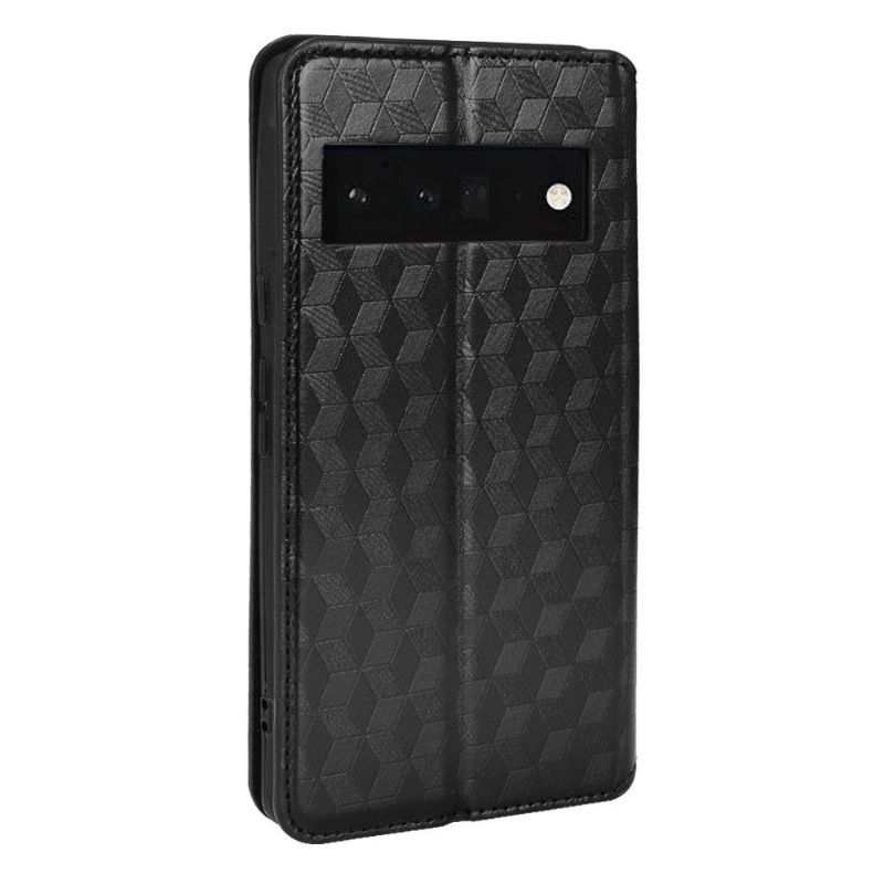Flipové Pouzdro Na Google Pixel 6 Kožené Pouzdro Návrh Geometrie