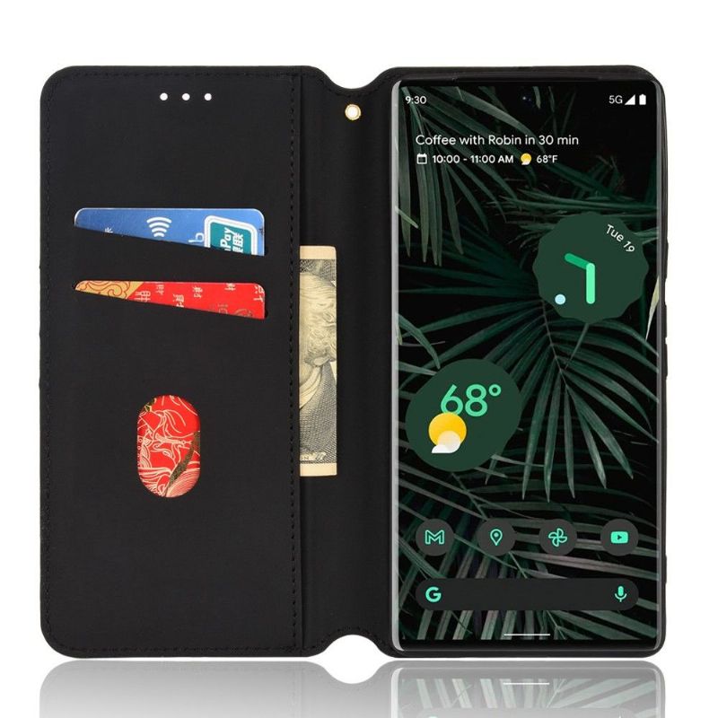 Flipové Pouzdro Na Google Pixel 6 Kožené Pouzdro Návrh Geometrie