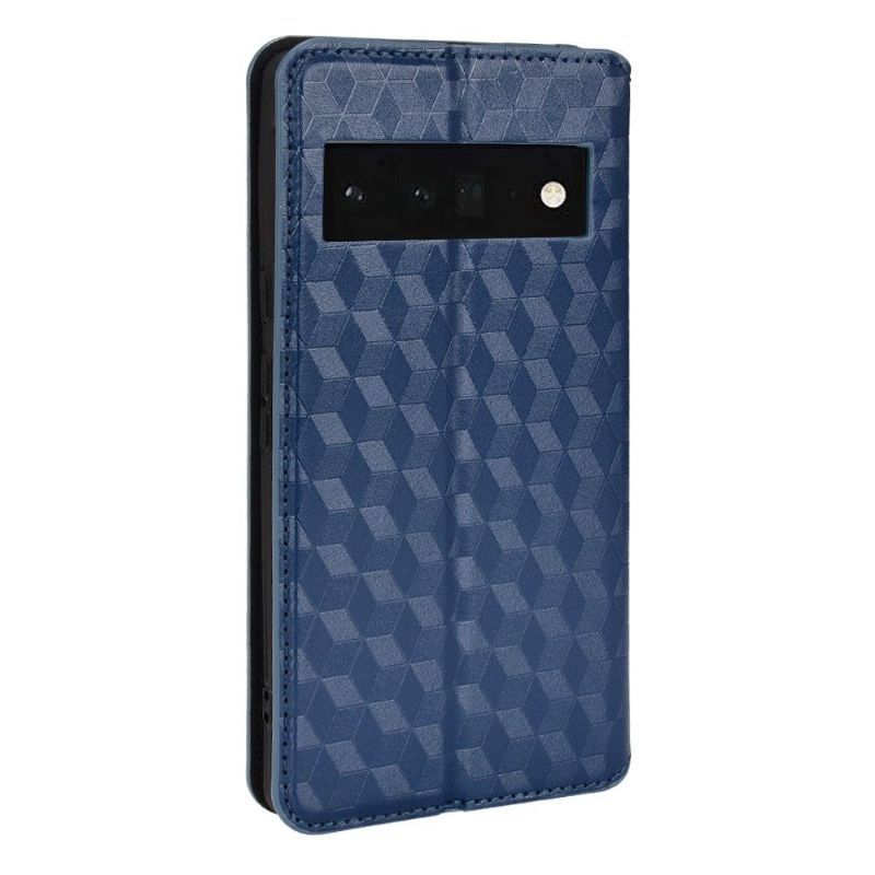 Flipové Pouzdro Na Google Pixel 6 Kožené Pouzdro Návrh Geometrie