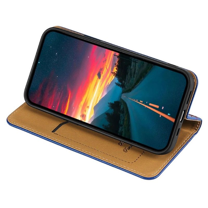 Flipové Pouzdro Na Google Pixel 6 Kožené Pouzdro Přehození Švů Folia