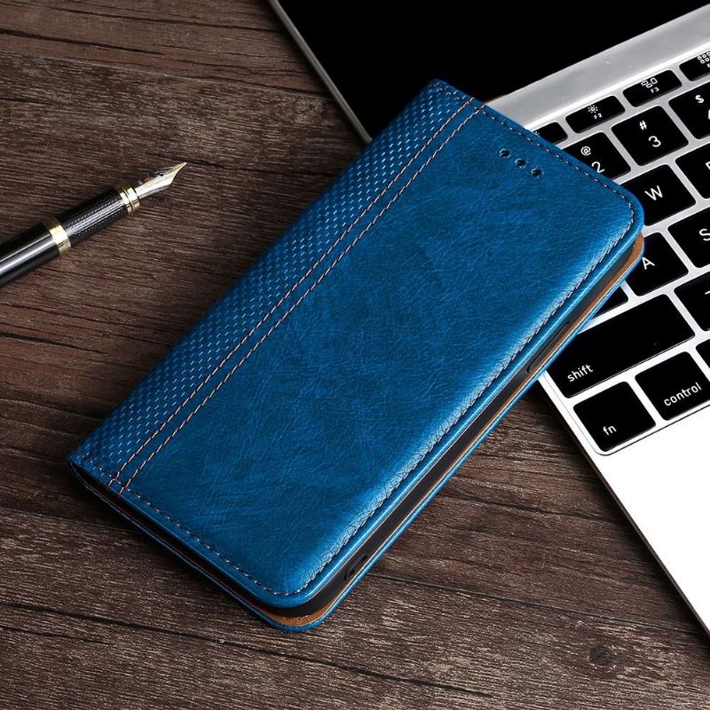 Flipové Pouzdro Na Google Pixel 6 Kožené Pouzdro Přehození Švů Folia