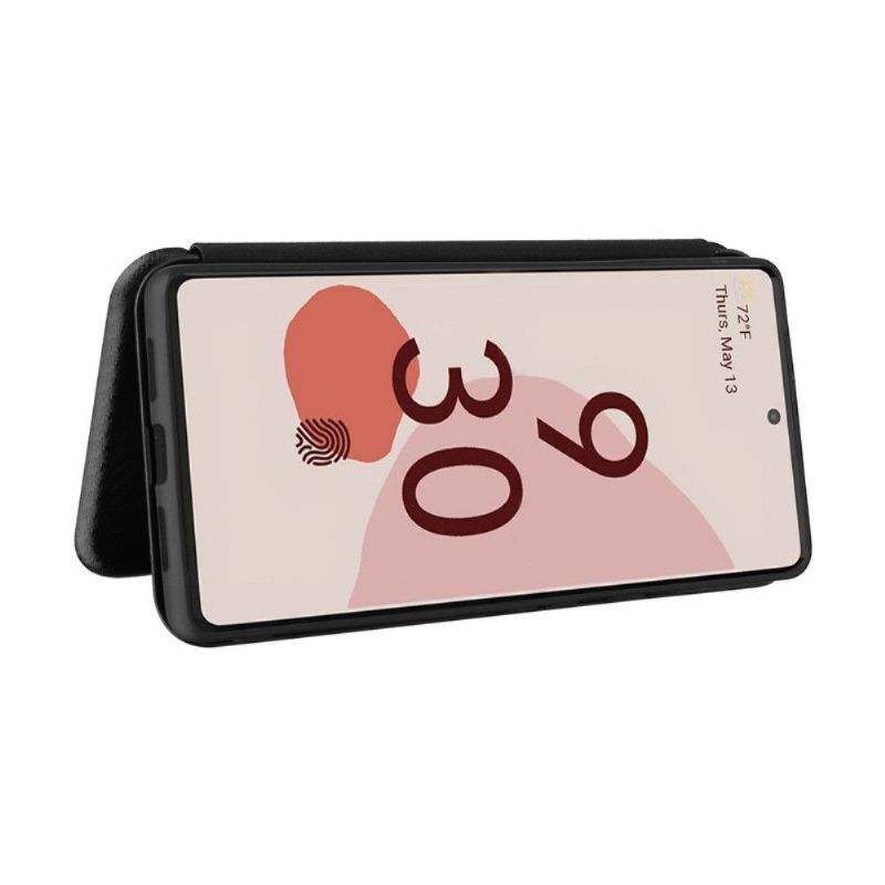 Flipové Pouzdro Na Google Pixel 6 Koženka Z Uhlíkových Vláken
