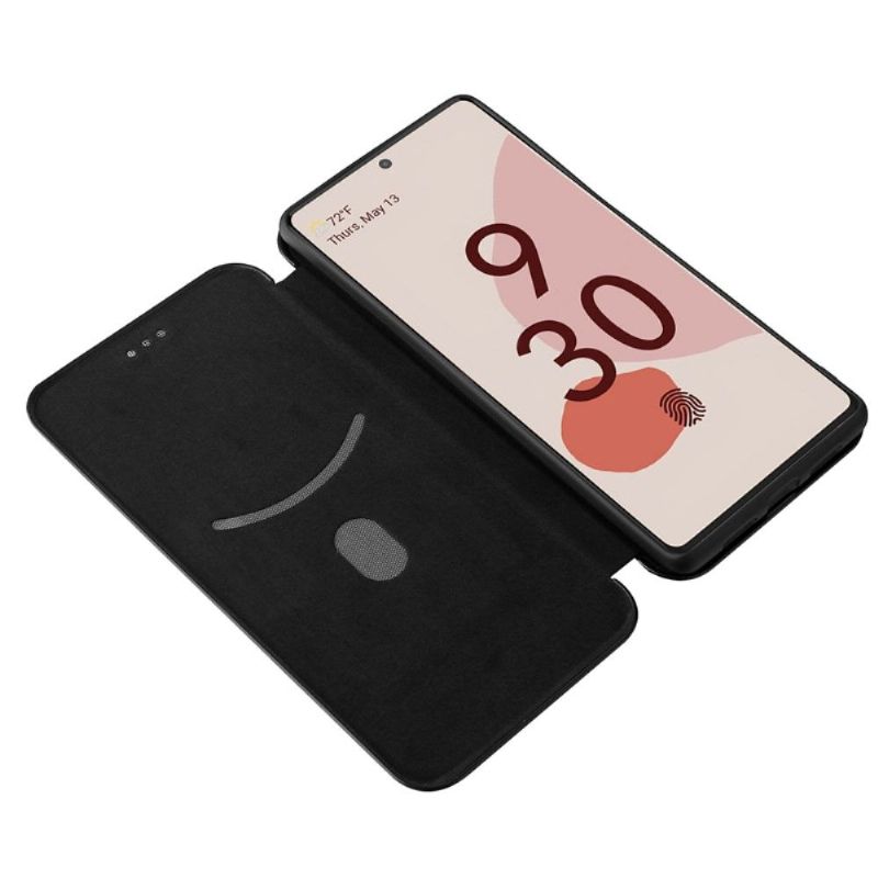Flipové Pouzdro Na Google Pixel 6 Koženka Z Uhlíkových Vláken