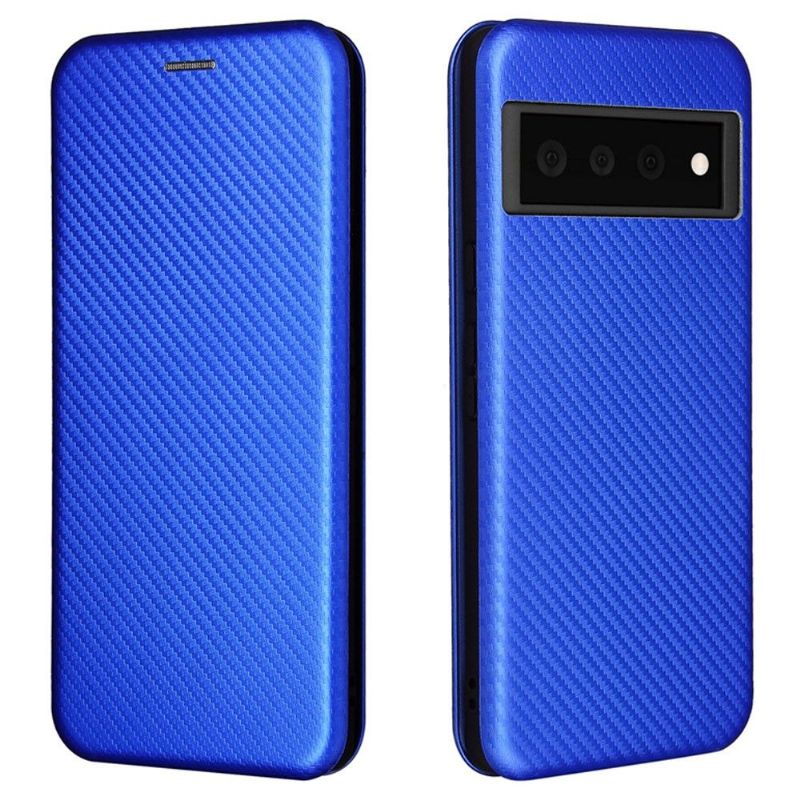Flipové Pouzdro Na Google Pixel 6 Koženka Z Uhlíkových Vláken