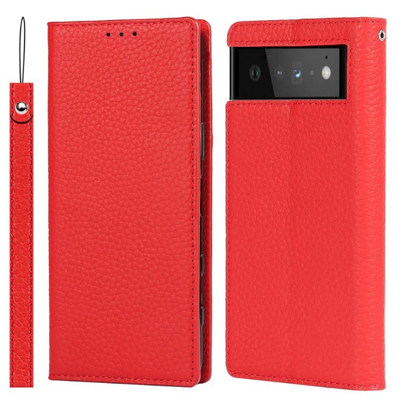 Flipové Pouzdro Na Google Pixel 6 Na Lana Kůže