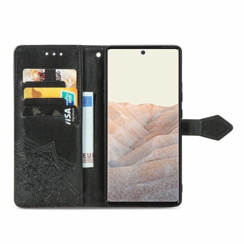 Flipové Pouzdro Na Google Pixel 6 Mandala Reliéf Z Umělé Kůže