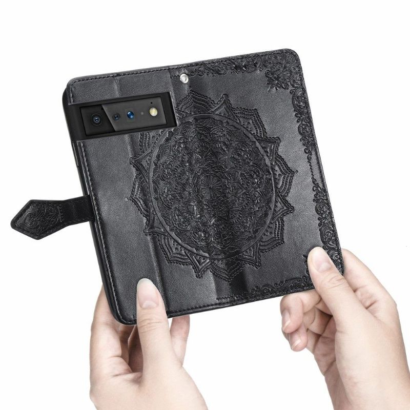 Flipové Pouzdro Na Google Pixel 6 Mandala Reliéf Z Umělé Kůže