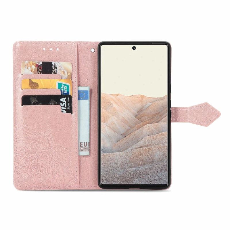 Flipové Pouzdro Na Google Pixel 6 Mandala Reliéf Z Umělé Kůže