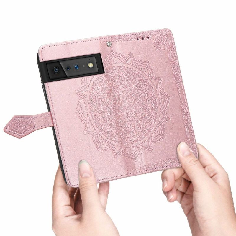 Flipové Pouzdro Na Google Pixel 6 Mandala Reliéf Z Umělé Kůže