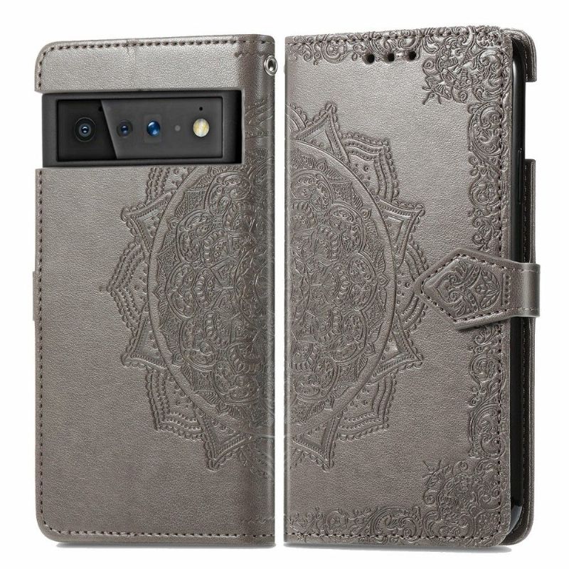 Flipové Pouzdro Na Google Pixel 6 Mandala Reliéf Z Umělé Kůže