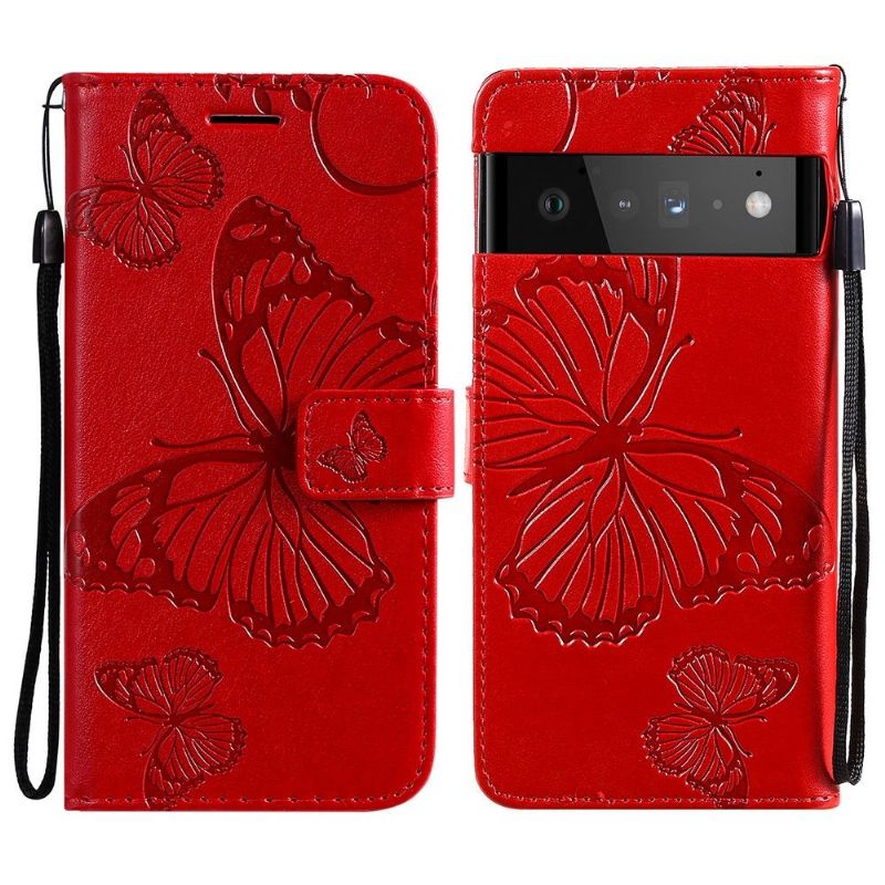 Flipové Pouzdro Na Google Pixel 6 Podpora Motýlků Funkcí