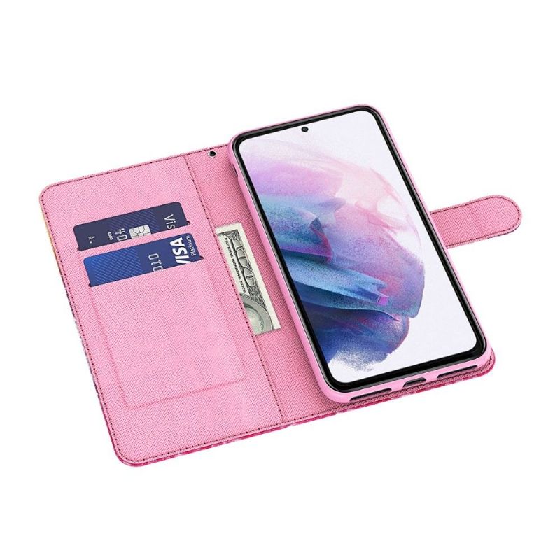 Flipové Pouzdro Na Google Pixel 6 Šumivé Modré Motýly