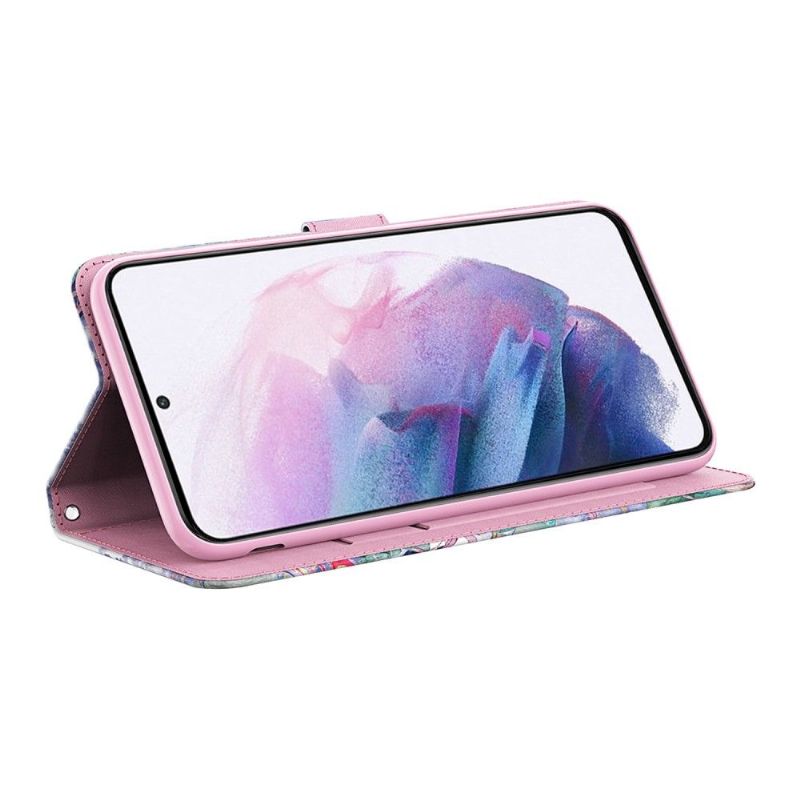 Flipové Pouzdro Na Google Pixel 6 Šumivé Modré Motýly